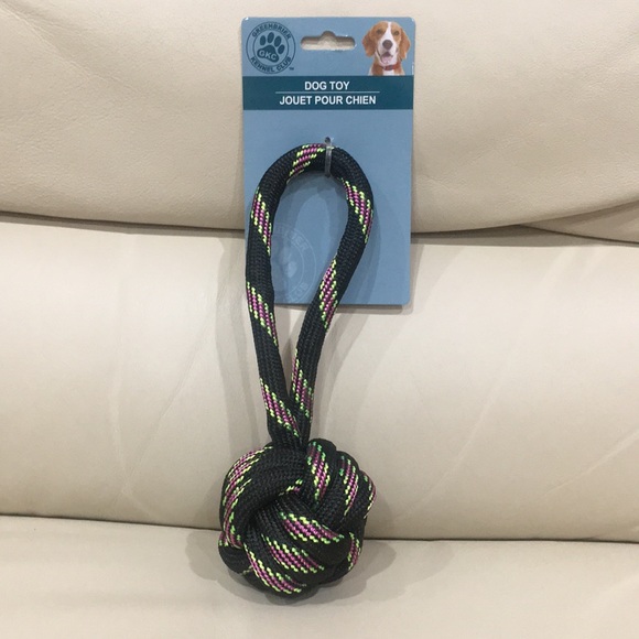 NWT Dog Rope Knot Toy Black Purple Green - Picture 2 of 6